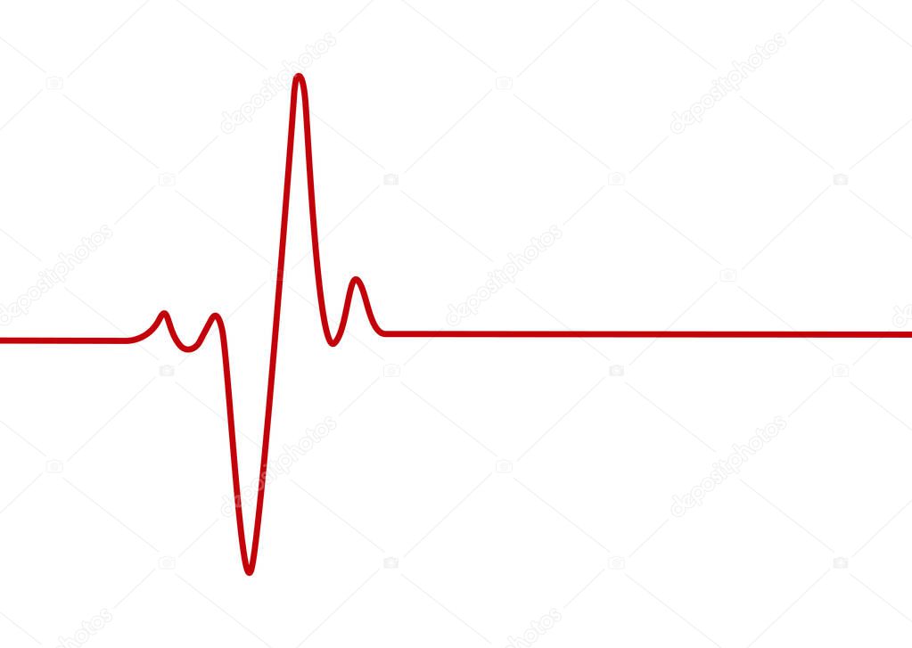 Heartbeat line vector  on white 