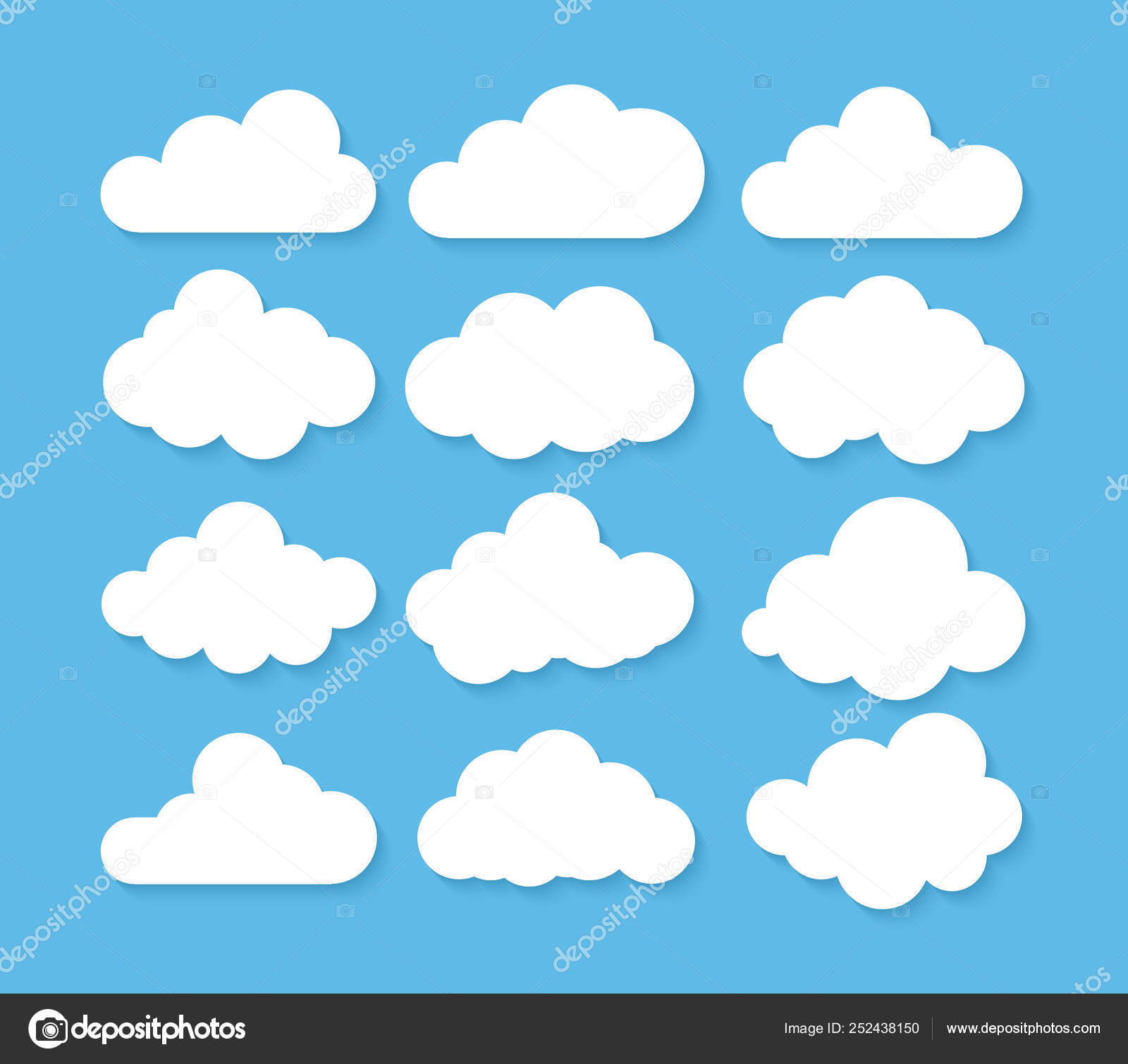 Clouds Icon Vector Illustration Cloud Symbol Or Logo Different Clouds Set Stock Vector Image By C 4zeva
