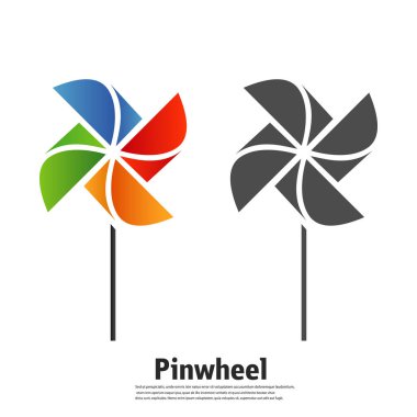 Fırıldak logo düz simge vektör çizimler.