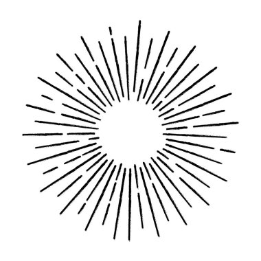 Güneş ışınları el çizimi, doğrusal çizim