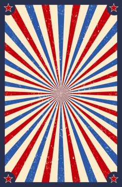 Güneş ışığı retro dikey arka plan. Ray desen arka plan. Eski yıldız patlaması. Sirk stili