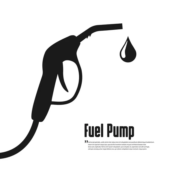 Brandstof vector pictogram. Zwarte pictogram op witte achtergrond — Stockvector