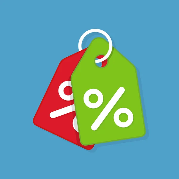 Pourcentage de réduction signe, pourcentage de vente vectorielle. icône étiquette prix — Image vectorielle