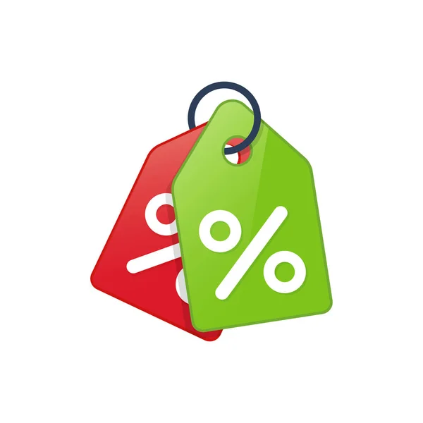 Sinal de percentagem de desconto, percentagem de venda vetorial. Ícone de etiqueta preço — Vetor de Stock