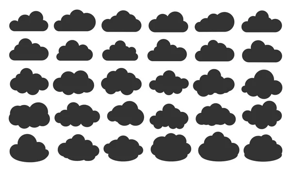 云彩图标，矢量图解。云彩符号或标志,不同的云彩设置 — 图库矢量图片