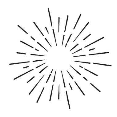 Güneş ışınları el çizimi, doğrusal çizim