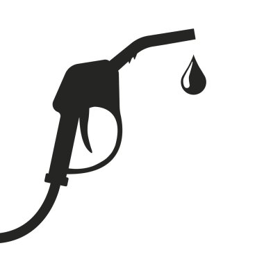 Yakıt vektör simgesi. Beyaz arka planda siyah simgesi
