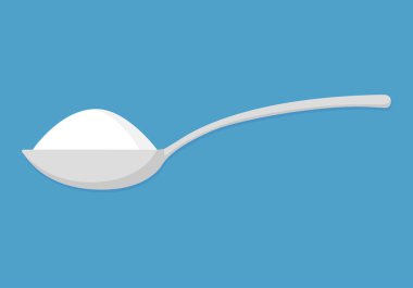 Spoon with sugar, salt, flour or other ingredient icon clipart