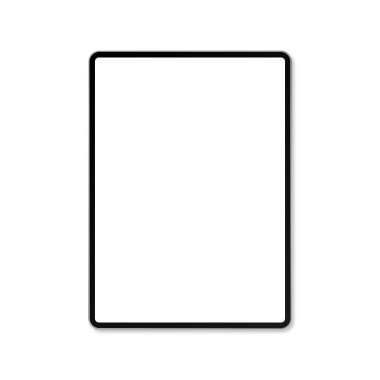 Tablet, cihaz. Gölge ile vektör illüstrasyon çerçevesi