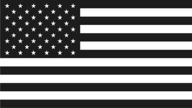 Amerikan bayrağı. Siyah beyaz ABD bayrağı