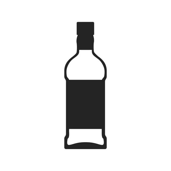 Whisky o alcohol icono de la botella — Vector de stock