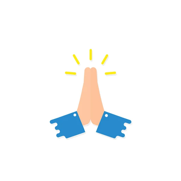 Vettore mani piegate icona vettoriale illustrazione — Vettoriale Stock