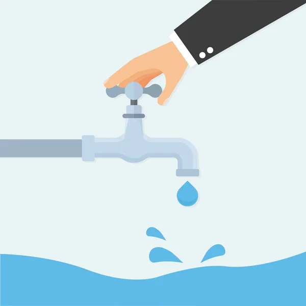 Turn off the water ?onceptual vector — Stock Vector