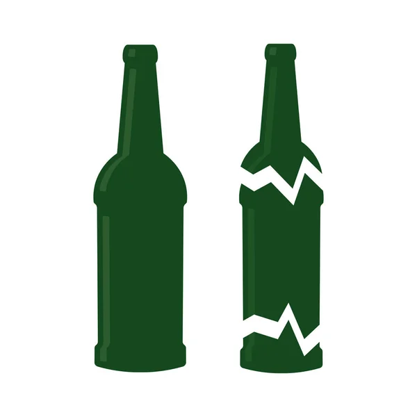 Cerveza botellas silueta vector icono — Vector de stock