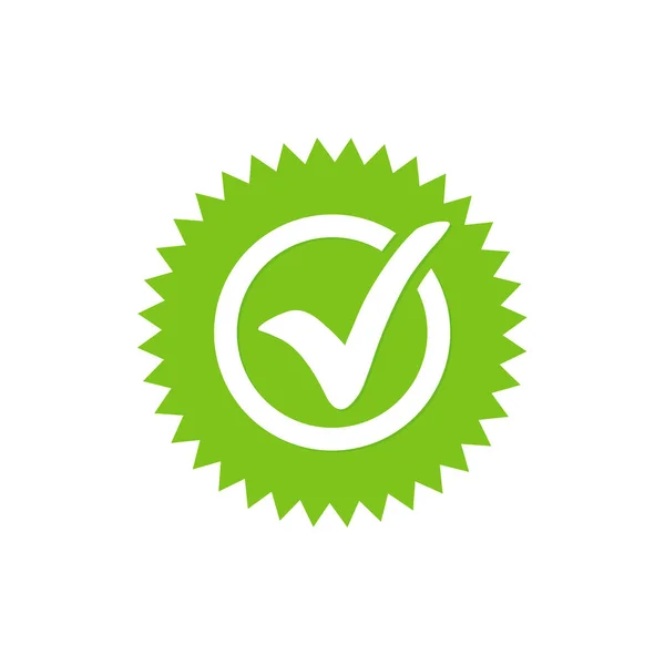 Groen vinkje of groen vinkje. Tick symbool vector illustratie. — Stockvector