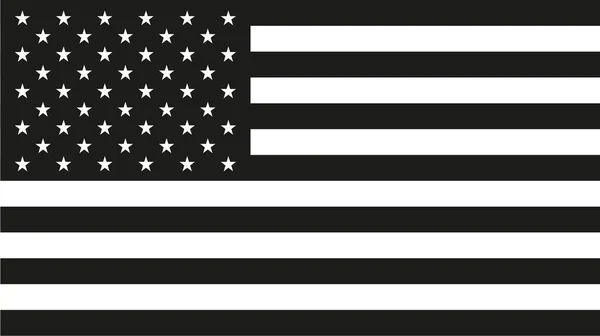 Bandeira americana. Bandeira preta e branca dos EUA —  Vetores de Stock