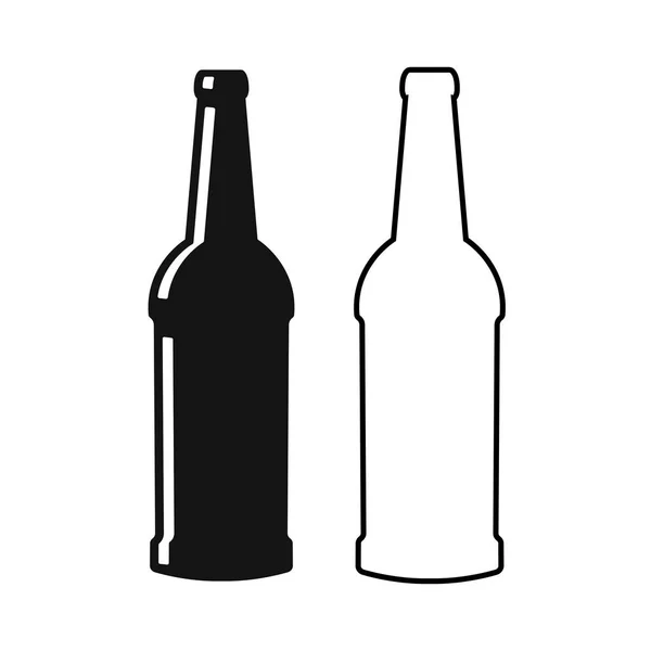 Cerveza botellas silueta vector icono — Vector de stock