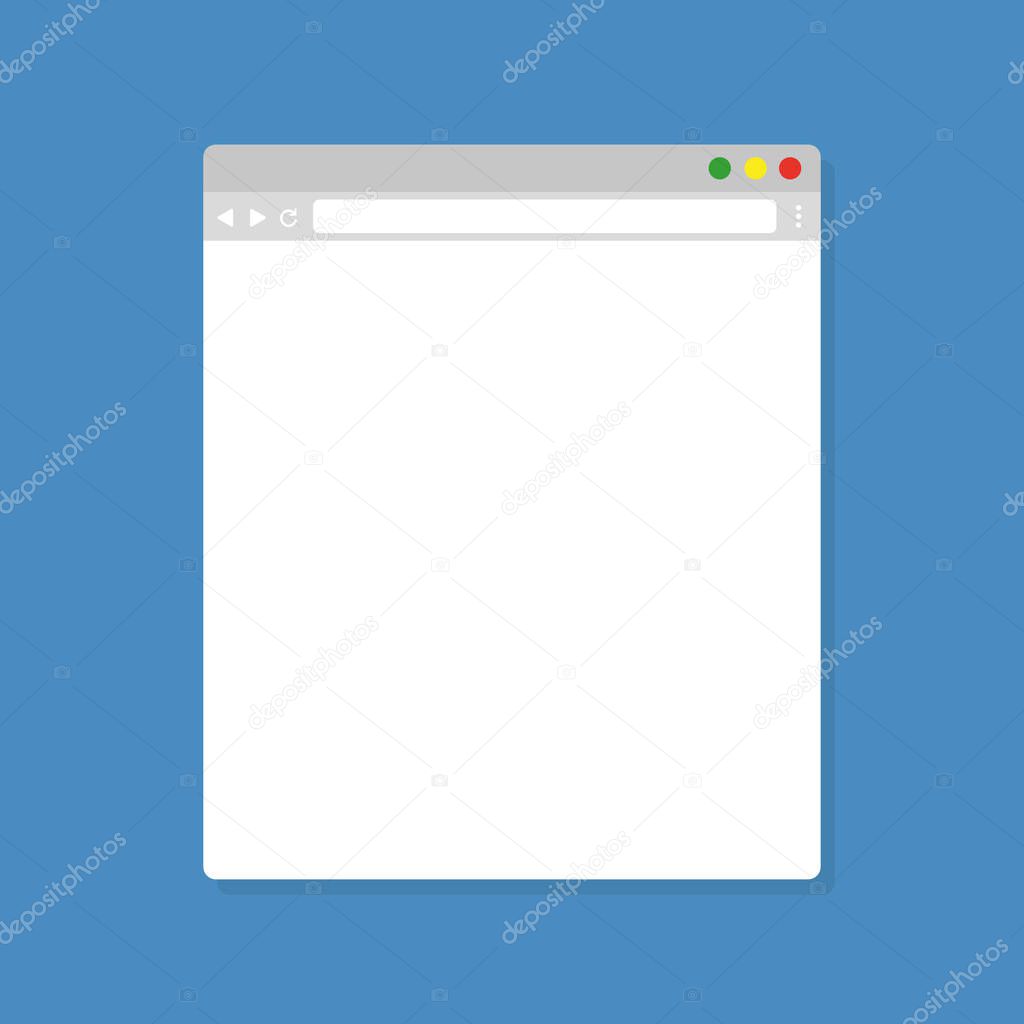 Simple browser window, flat vector illustration