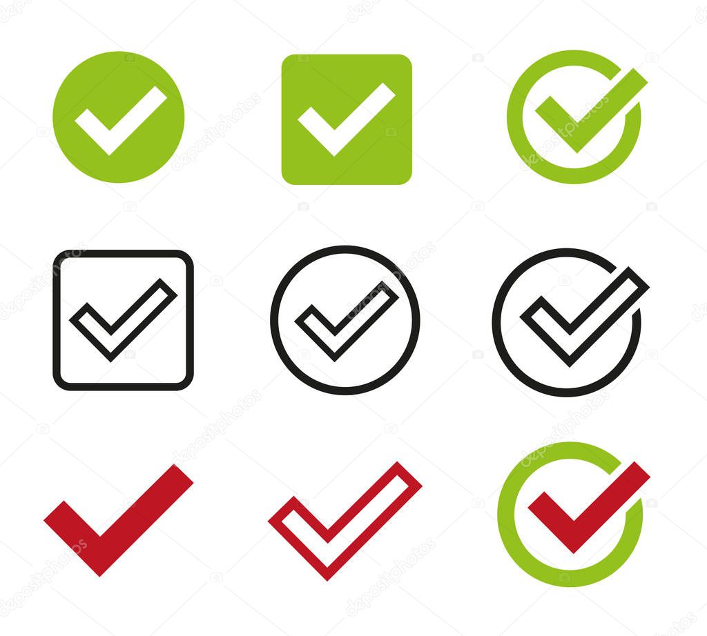 Check mark icon. Vector illustration