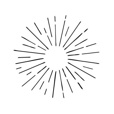 Güneş ışınları el çizimi, doğrusal çizim