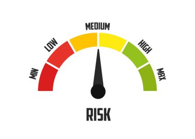 Hız göstergesinde risk kavramı. Vektör simgesi vektör çizim kavram resim simgesi