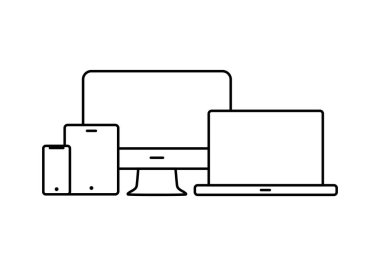 Duyarlı tasarım vektör simgesi. Teknoloji simgesi