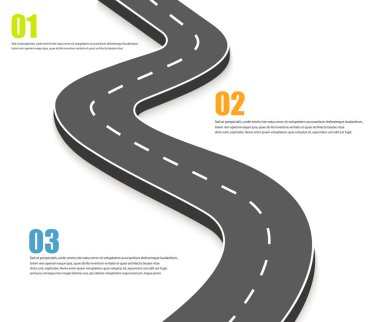 Eğri yol. Vektör çizim