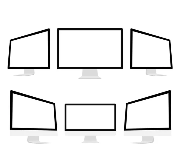 Computer plat pictogram met vector — Stockvector