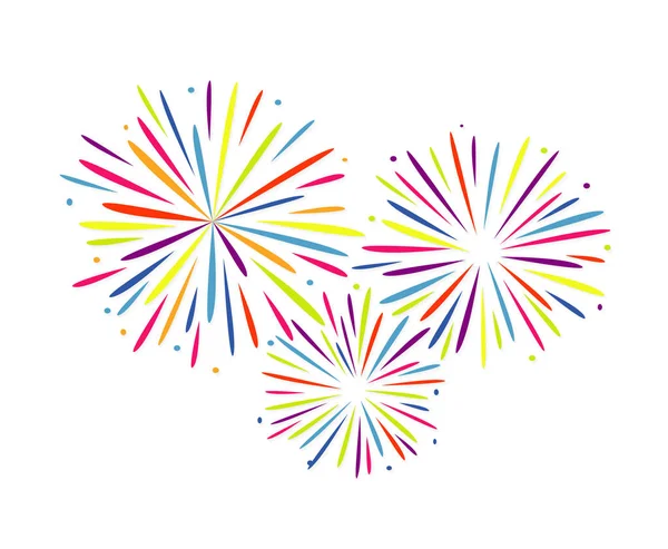 Vuurwerk geïsoleerd. Mooi vuurwerk. Lichte decoratie feest, verjaardag, festival. Vector — Stockvector