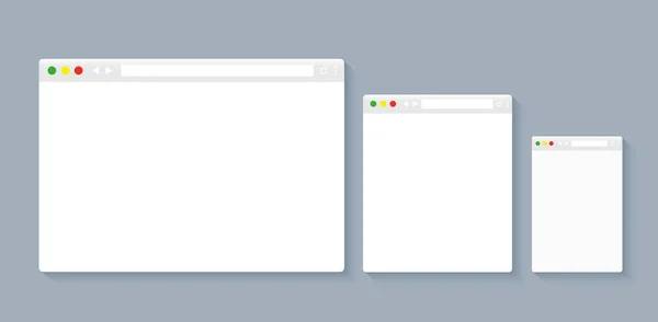 Einfaches Browserfenster, Konzept zur Darstellung flacher Vektoren — Stockvektor