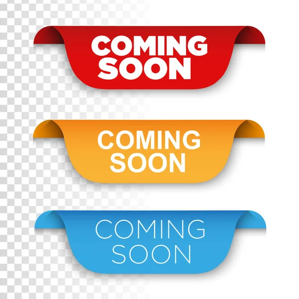 Banner Coming soon. Vector ribbon banner — Stock Vector