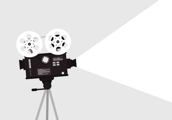 Conceito de tempo de filme. Modelo para cartaz de cinema, banner. Ilustração do projetor de filme — Vetor de Stock