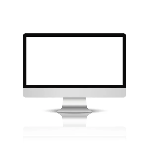 Realistische Computer- oder PC-Monitor isoliert auf transparentem Hintergrund. Vektor-Attrappe. — Stockvektor