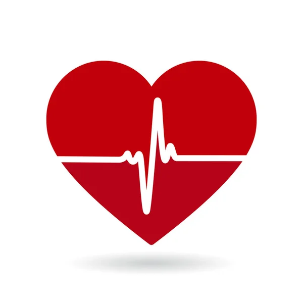 Icono de vector de línea de ritmo cardíaco. Cardiograma, logotipo de salud — Vector de stock