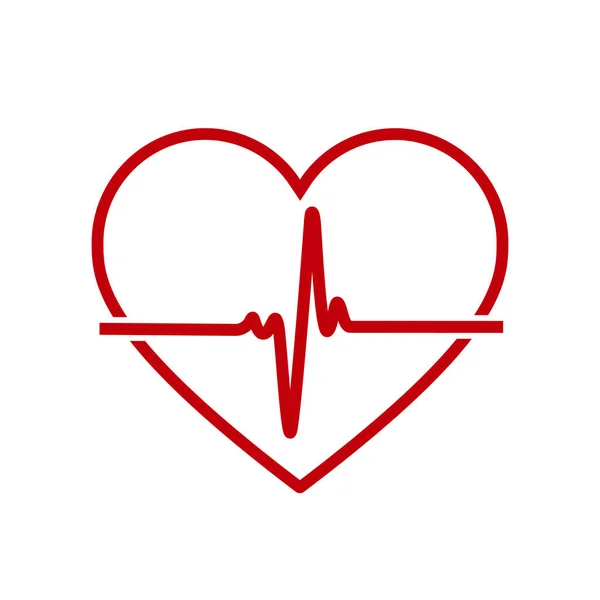 Icône vectorielle de ligne de battement de coeur. Cardiogramme, logo santé — Image vectorielle