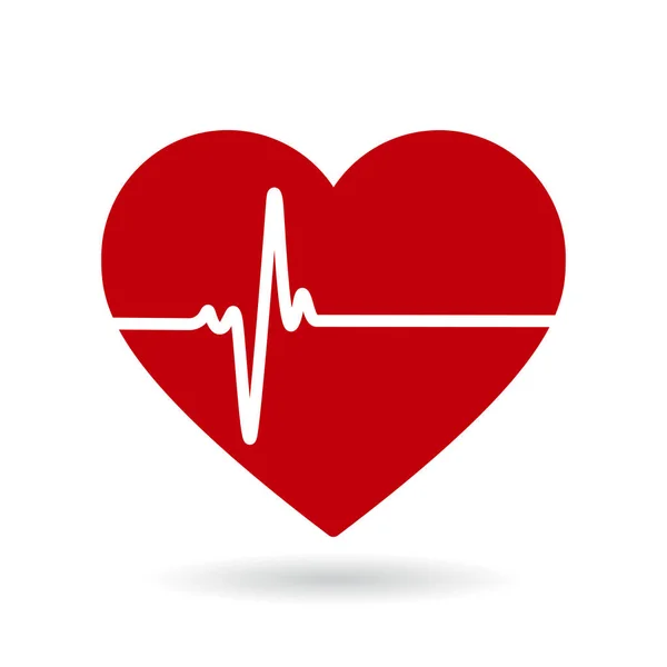 Heartbeat line vector icon. Cardiogram, health logo — Stock Vector