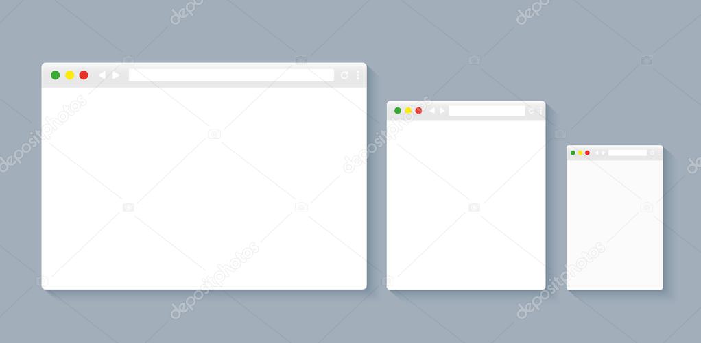 Simple browser window, flat vector illustration concept