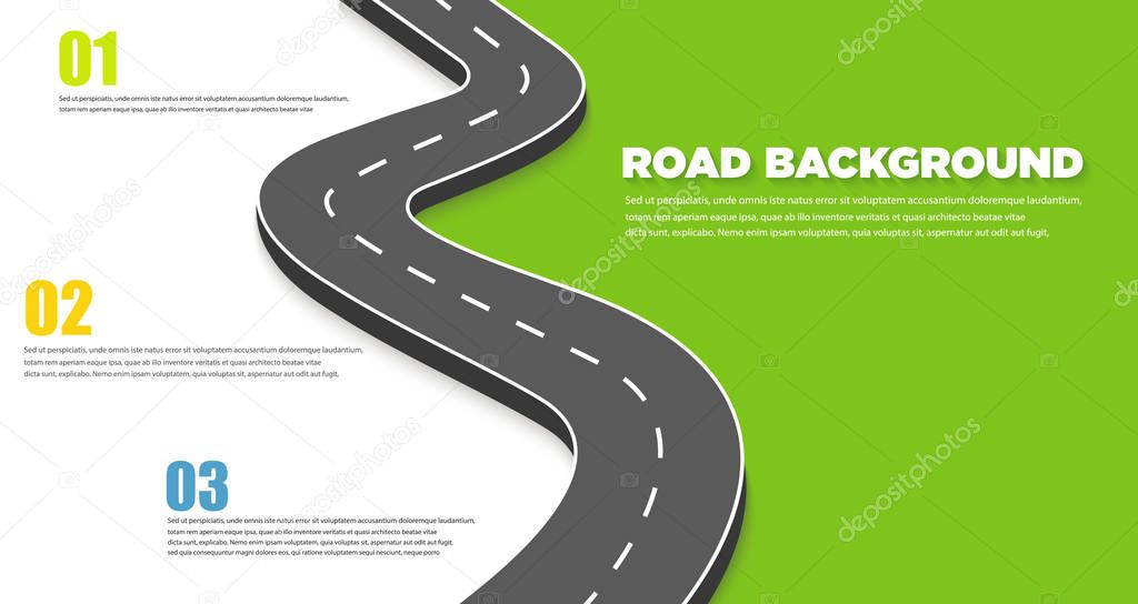 Road infographic background. Vector illustration
