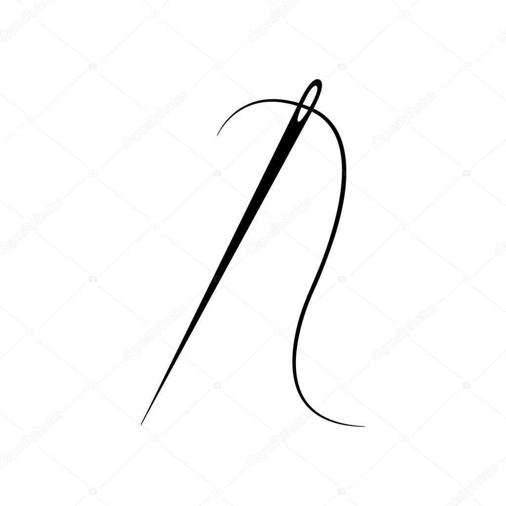 Needle icon. Flat vector illustration
