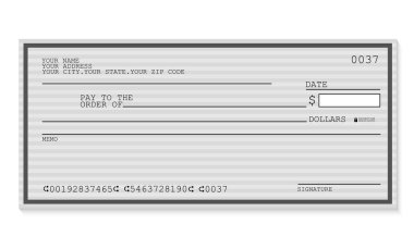 Banka Çekleri simgesi, Vektör çizimi