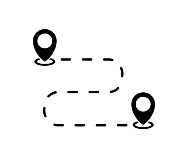 Ikona umístění nebo ukazatel na mapě, vektorový symbol — Stockový vektor