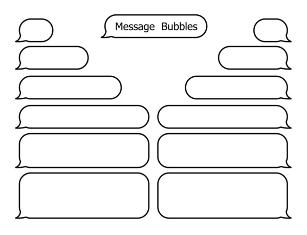 Smartphone SMS chat bulles ligne réglée. Vecteur — Image vectorielle