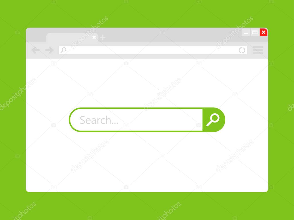 Simple browser window. Browser search vector icon