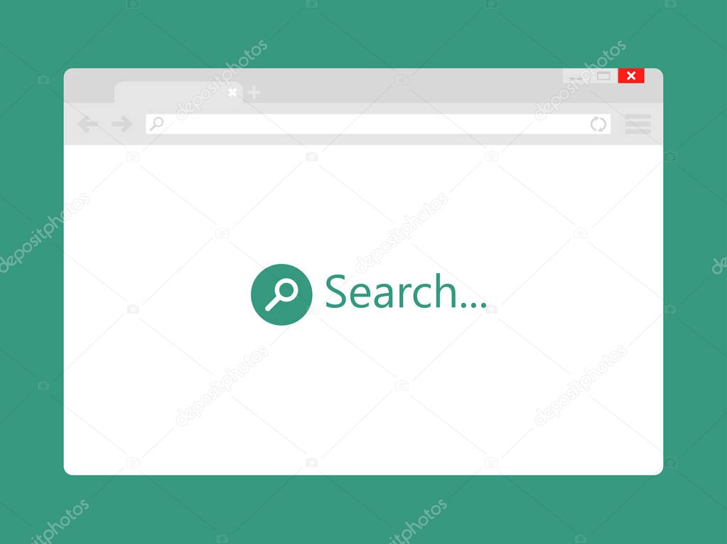 Simple browser window. Browser search vector icon