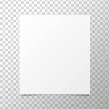 A4 kağıt saydam arka plan üzerinde gölgeler ile vektör. Vektör
