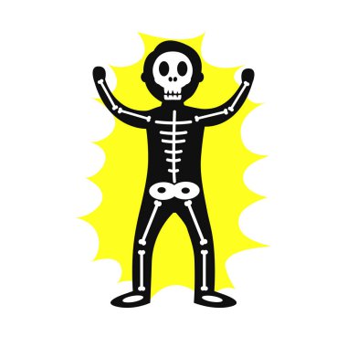 İskelet şok ala. Elektrik çarpması. İskeleti olan insan