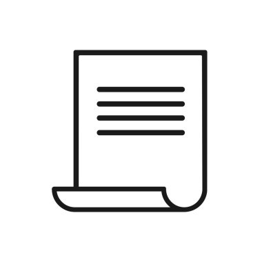 Belge vektör sayfası simgesi. Illüstrasyon