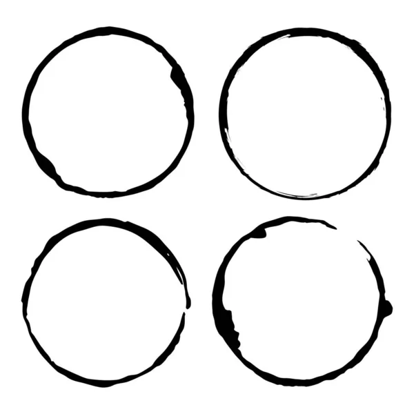 Vektor uppsättning grunge cirkel pensel vektor illustration — Stock vektor