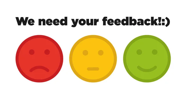 Färgglada känslor ler från feedback. Uttryckssymboler element — Stock vektor