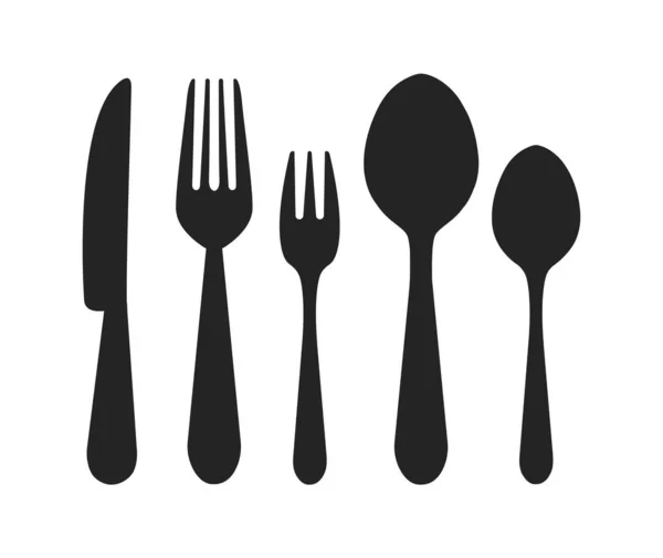 Vector cutlery set. Fork, knife. Flat style. — Stock Vector